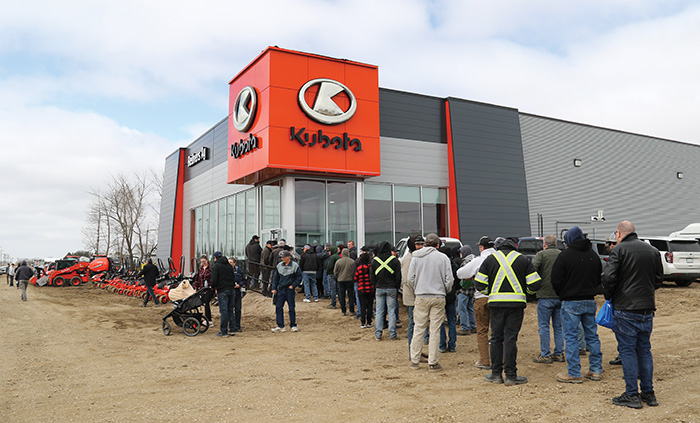There was a huge lineup as people came out for the grand opening lunch.<br />